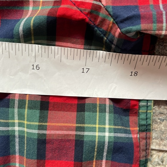 Polo Ralph Lauren Button Up Boys L (14-16) Red Green Plaid Cotton Long Sleeve - Picture 9 of 11